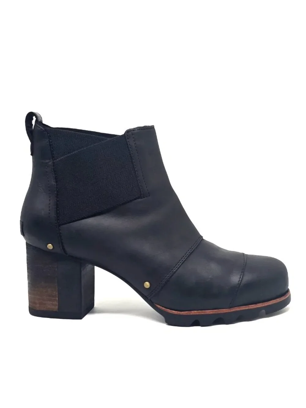 SOREL Addington Chelsea Black/Kettle Pull-on Boots Women's Size 9